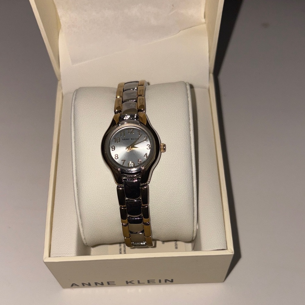 Anne Klein Two-Tone Silver and Gold Bracelet Watch